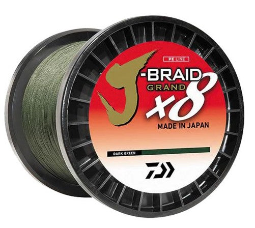 Daiwa J-Braid x8 Grand 40lb. 3000Y - Dark Green.