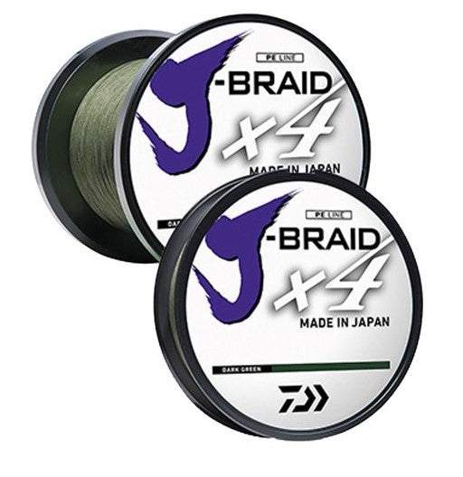 Daiwa J-Braid x4 20lb. 3000Y – Dark Green.