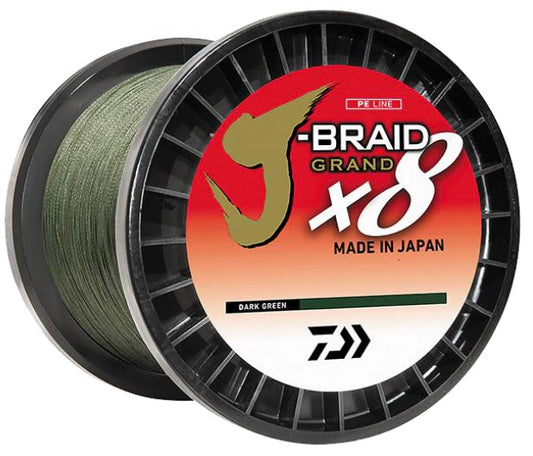 Daiwa J-Braid x8 Grand 20lb. 3000Y - Dark Green.