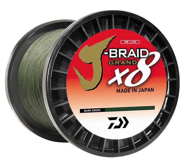 Daiwa J-Braid x8 Grand 30lb. 3000Y - Dark Green.