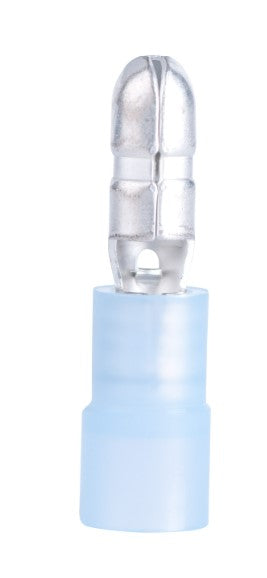Male Bullet Connector 14-16 AWG - Male (Blue) 15M-Round End