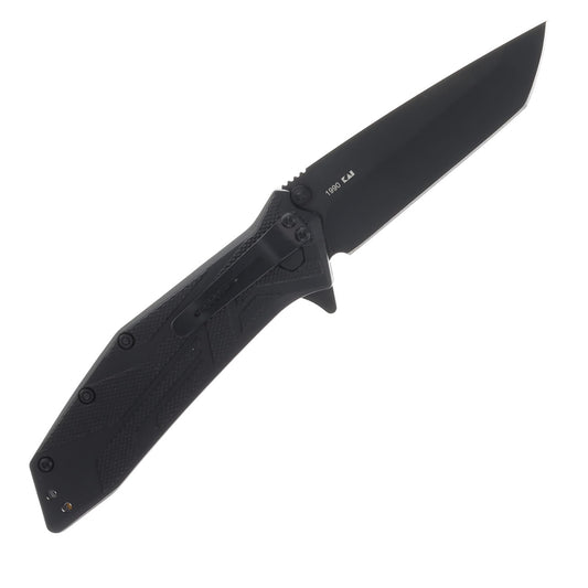 Kershaw Brawler Folding Knife 3 Inch Plain Black Oxide Tanto KS1990