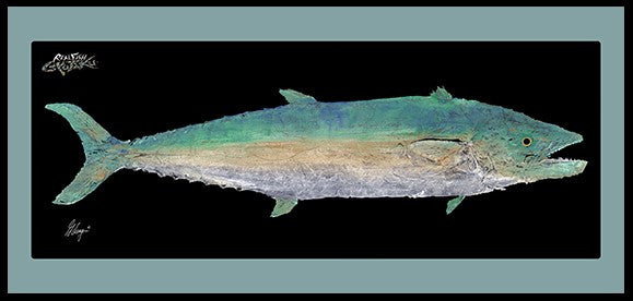 Realfish USA Gyotaku “ Kingfish" Floor Door Mat 18x40 King Mackerel