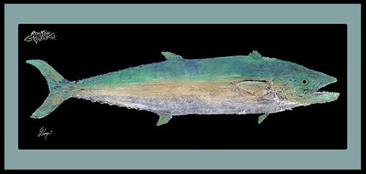 Realfish USA Gyotaku “ Kingfish" Floor Door Mat 18x40 King Mackerel