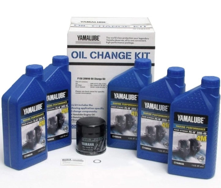 Yamaha OEM F200 - F250 20W-40 Oil Change Kit, Yamalube. LUB-MRNLG-KT-20.