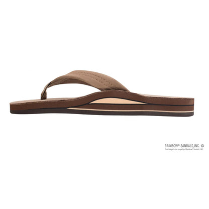 Rainbow Double Layer Dark Brown Wide Strap Mens Sandals