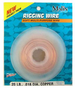 Malin Premium Soft Copper Rigging Wire, .018 Dia., 20#, 200 ft Dispenser