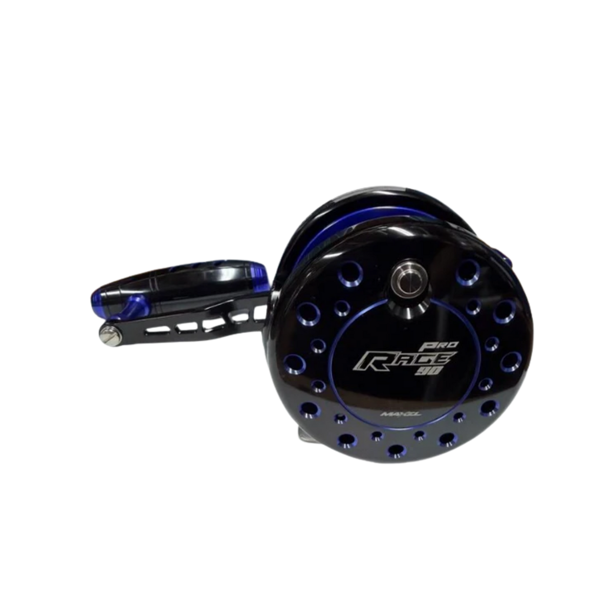 Maxel Rage Pro 90 Custom Black Blue Conventional Reel Right Hand