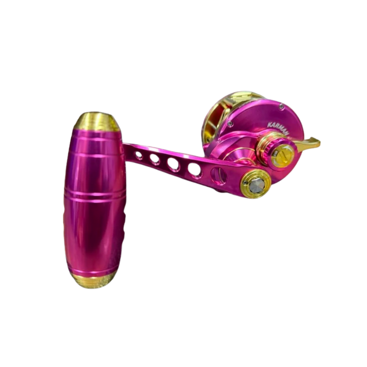 Maxel Armory 35L Level Wind Custom Pink Light Gold Conventional Reel Left Hand