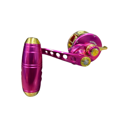 Maxel Armory 35L Level Wind Custom Pink Light Gold Conventional Reel Left Hand