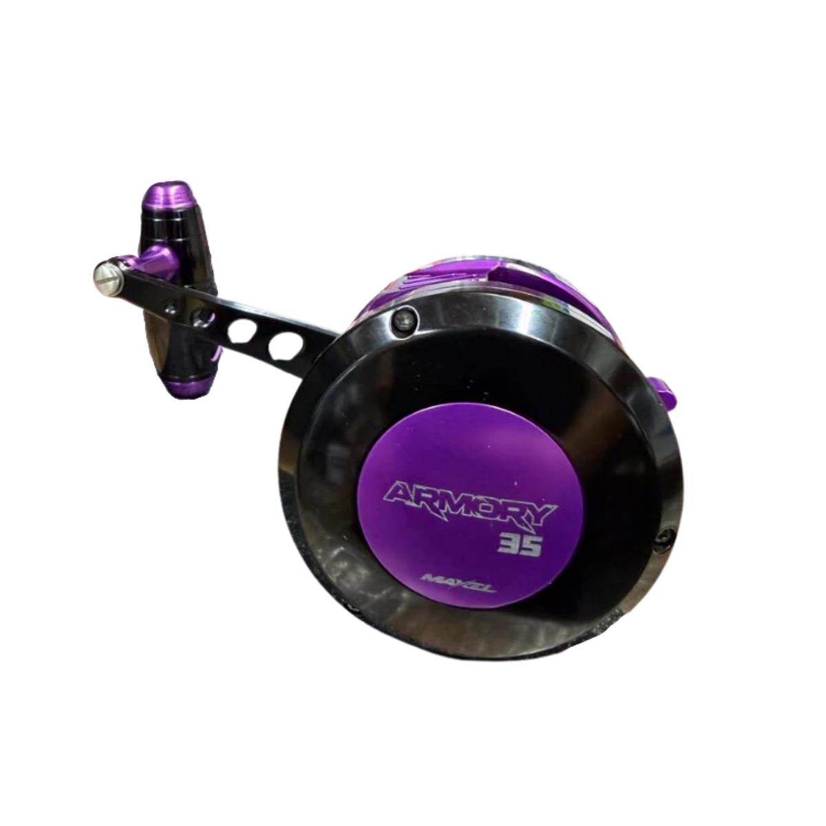 Maxel Armory 35 Level Wind Custom Black Purple Conventional Reel Right Hand