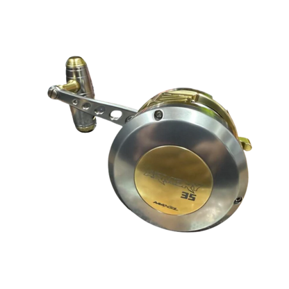 Maxel Armory 35 Level Wind Custom Light Gray Light Gold Conventional Reel Right Hand