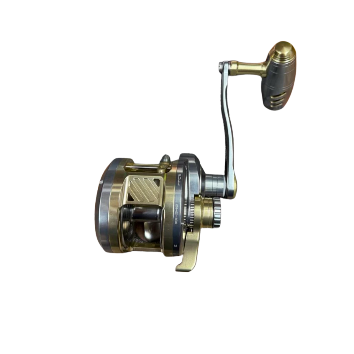 Maxel Armory 35 Level Wind Custom Light Gray Light Gold Conventional Reel Right Hand