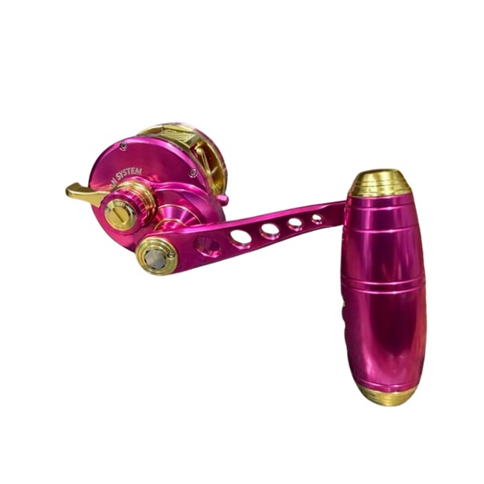Maxel Armory 35 Level Wind Custom Pink Light Gold Conventional Reel Right Hand
