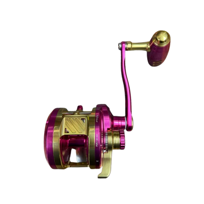 Maxel Armory 35 Level Wind Custom Pink Light Gold Conventional Reel Right Hand