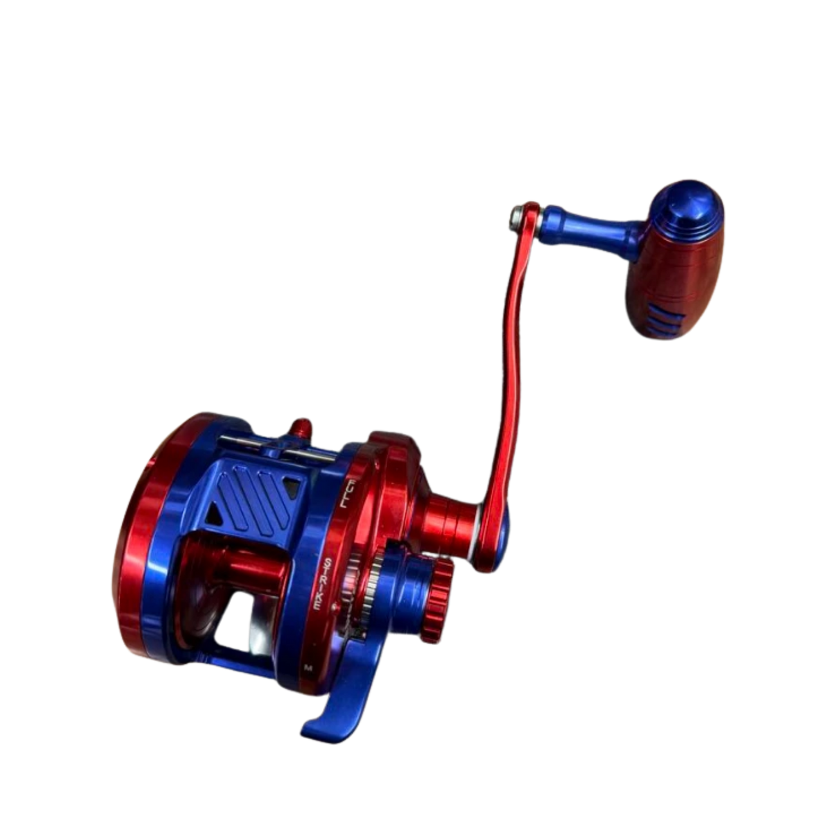 Maxel Armory 35 Level Wind Custom Red Blue Conventional Reel Right Hand