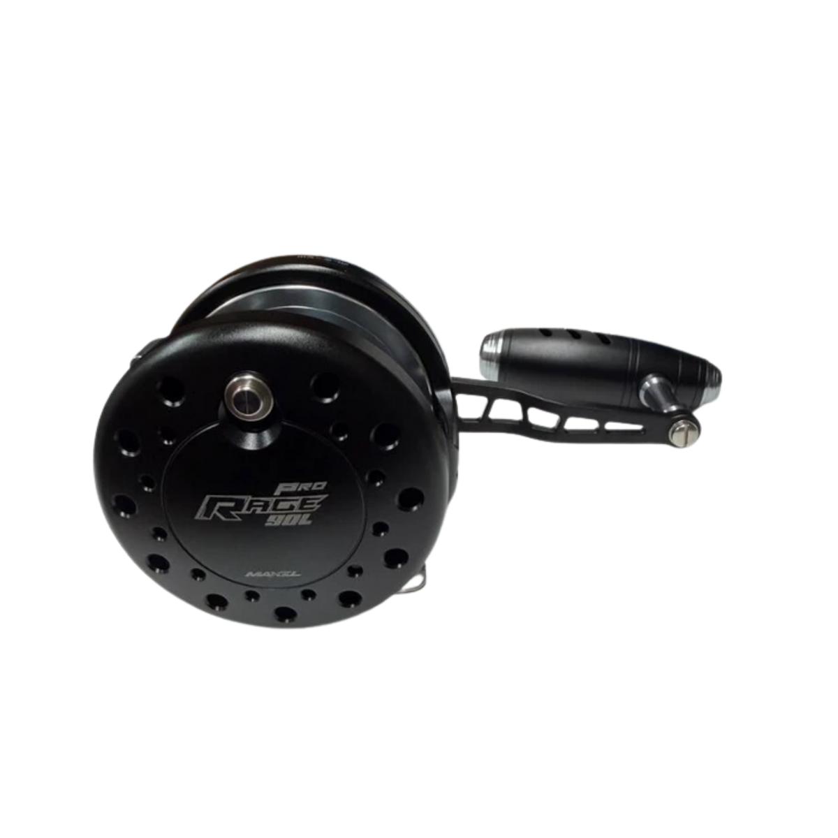 Maxel Rage Pro 90L Custom Matte Black Gray Conventional Jigging Reel Left Hand