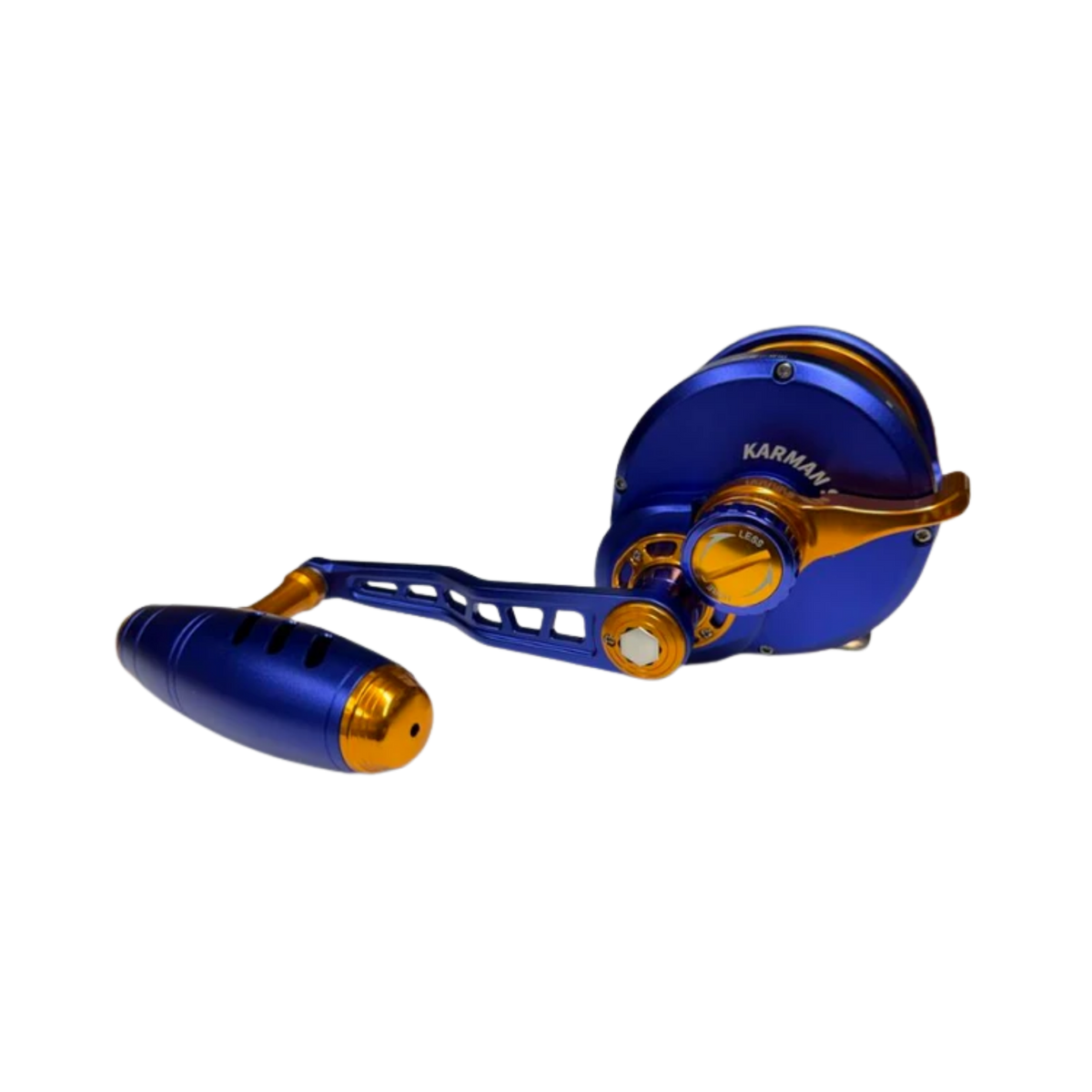 Maxel Rage Pro 90L Custom Matte Navy Blue Gold Conventional Jigging Reel Left Hand