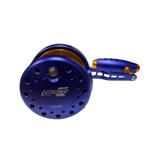 Maxel Rage Pro 90 Custom Blue Dark Gold Conventional Reel Left Hand