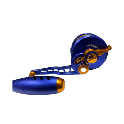 Maxel Rage Pro 90 Custom Blue Dark Gold Conventional Reel Left Hand