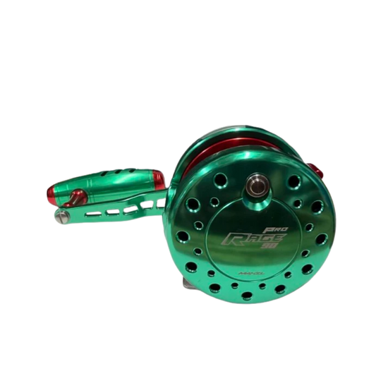 Maxel Rage Pro 90 Custom Green Red Conventional Reel Right Hand