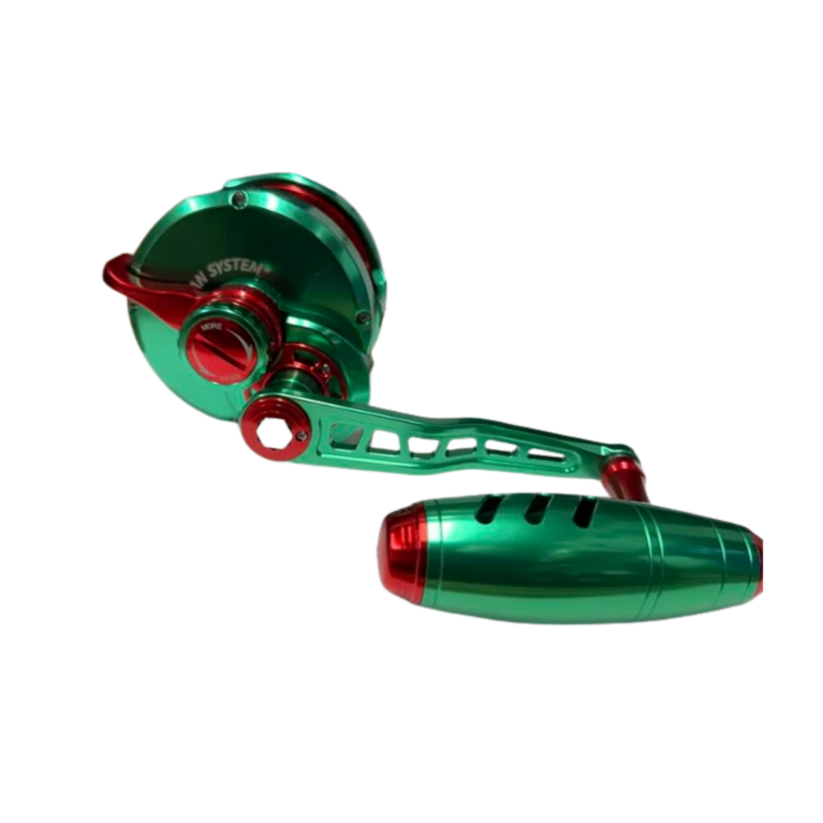 Maxel Rage Pro 90 Custom Green Red Conventional Reel Right Hand
