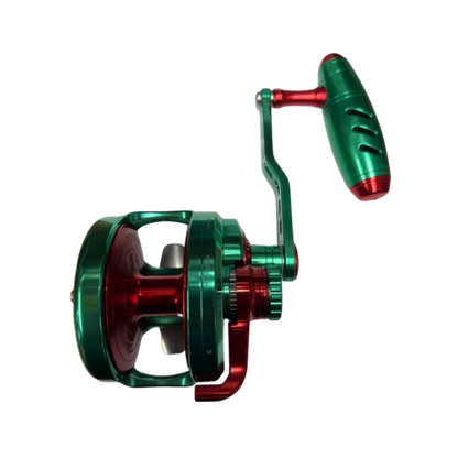 Maxel Rage Pro 90 Custom Green Red Conventional Reel Right Hand