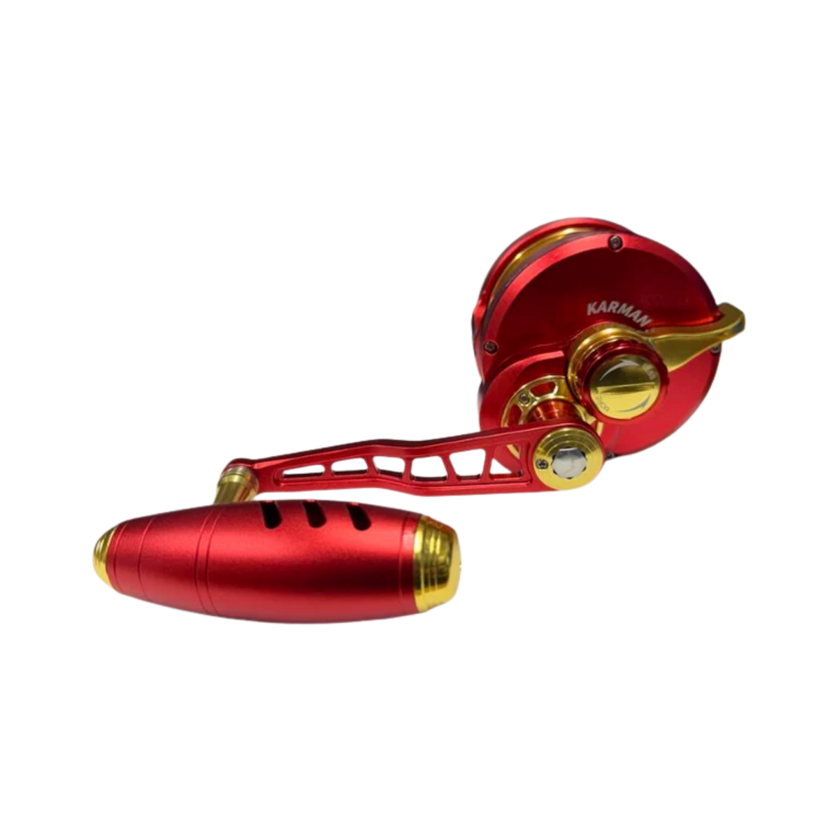 Maxel Rage Pro 90 Custom Matte Red Light Gold Conventional Reel Left Hand