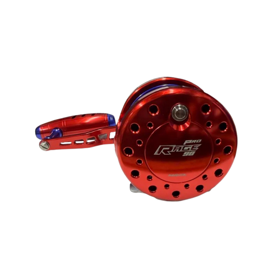 Maxel Rage Pro 90 Custom Red Navy Blue Conventional Reel Right Hand