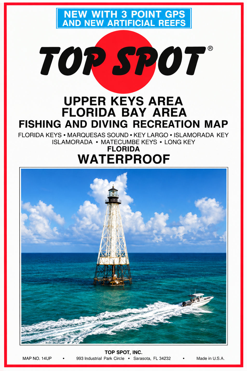 Top Spot Map N-207 Upper Keys & Florida Bay Area.
