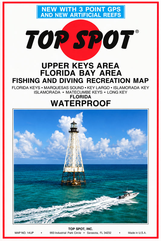 Top Spot Map N-207 Upper Keys & Florida Bay Area.