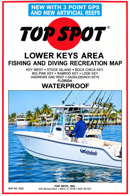 Top Spot N-209 Lower Keys Area Fishing Map.