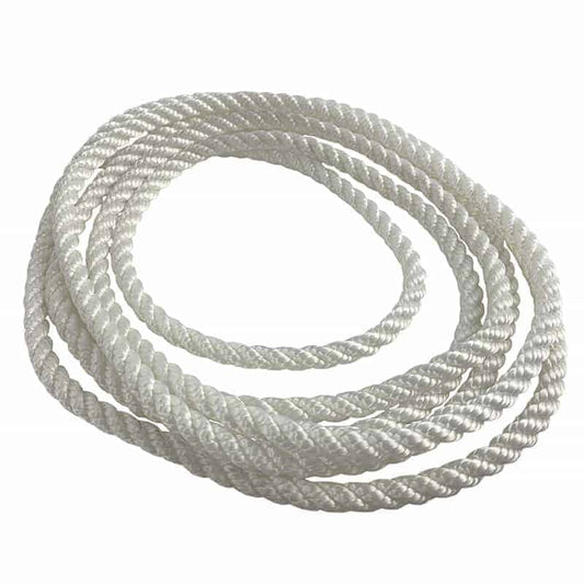 3/8"' Bulk Spool Twisted Nylon Line White 3-Strand per Foot