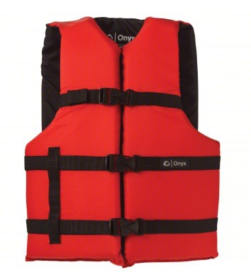 Onyx Adult General Purpose Life Vest, USCG - PFD Type III - RED.