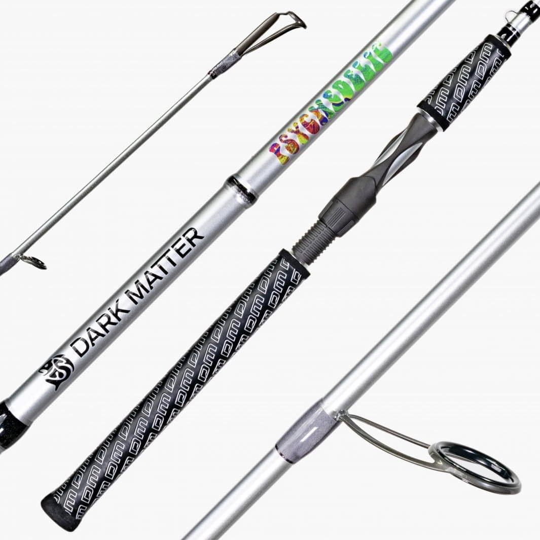 Dark Matter Psychedelic Inshore 7' Medium Heavy Silver Spinning Rod 10-17lb