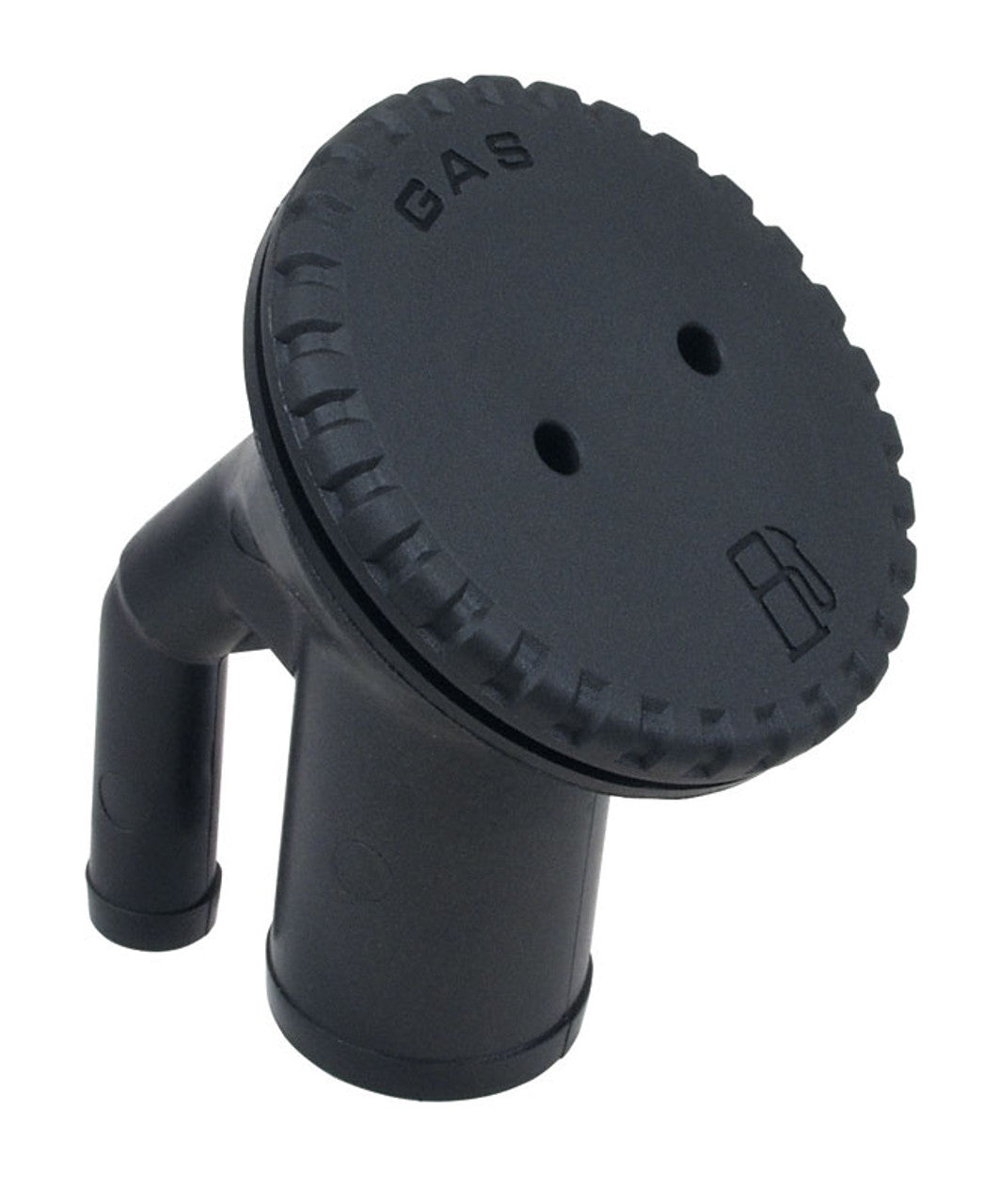 Perko 0542DPGBLK Black Polymer Vented Fill for Gas 1-1/2" Hose - Angled Neck