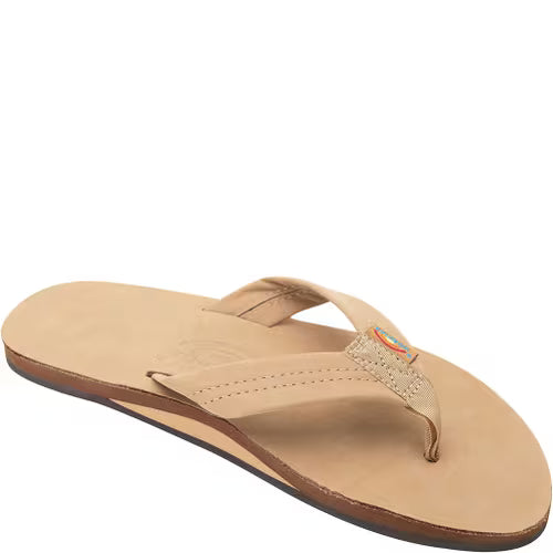 Rainbow Sandals Men's XXXL Size 13.5-15 Tan Leather Strap Tan Brown Sole 301ALTS0