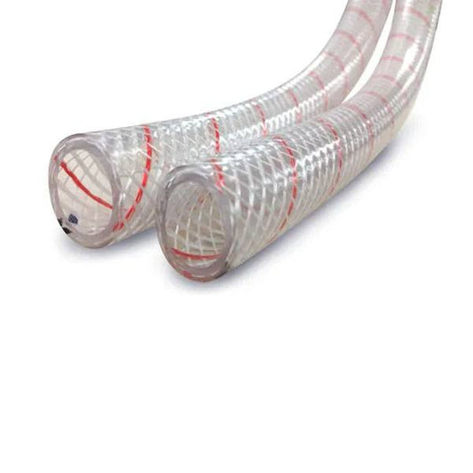 Shields Marine 1/2" Hose Clear Reinforced Series 162 PVC Tubing with Red Tracer Per Foot
