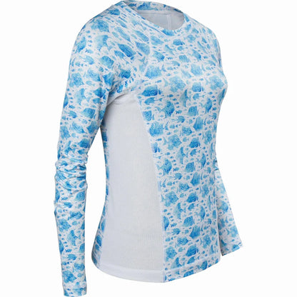 Tormenter Ocean Women's Printed Performance Shirts - Angelfish White