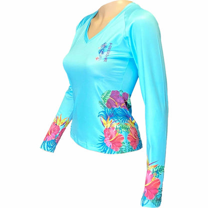 Tormenter Ocean St. Croix V-Neck Performance Shirt- Sea Horse Seafoam