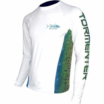 Tormentor Ocean Mahi Print Side Venting SPF 50 Fishing Shirt