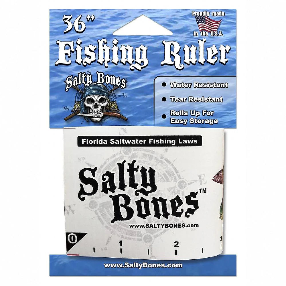 Salty Bones Roll-Up Fishing Ruler With Florida Regulations – Tuppens
