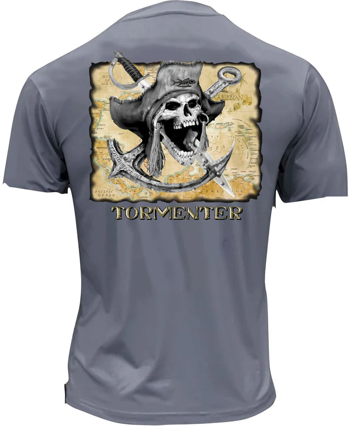 Tormenter Men's Performance Short Sleeve Tee Shirt-Barnacle Bill Charcoal