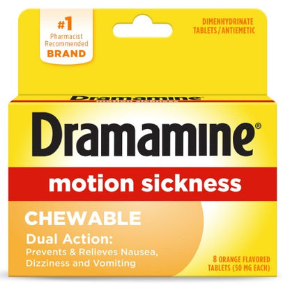 Dramamine - Chewable Orango Tablets 8 - Count.