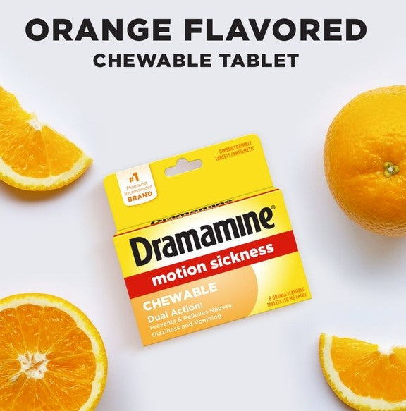 Dramamine - Chewable Orango Tablets 8 - Count.