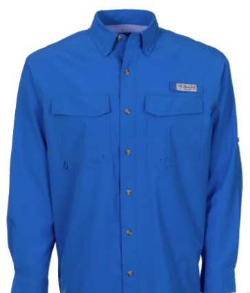 Bimini Bay Flats V Long Sleeve Blue Wave Shirt