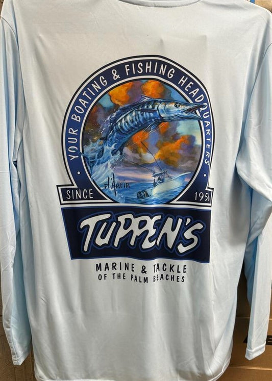 Tuppen's Wahoo L/S Performance Ice Blue