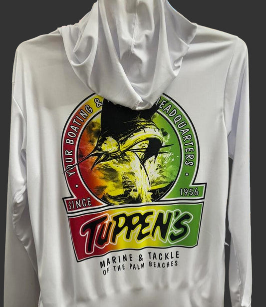 Tuppen's Rasta Sailfish Performance Long Sleeve Hoody White