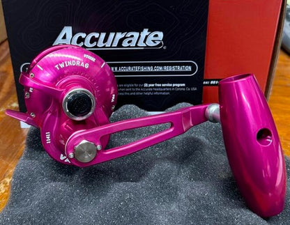 Accurate BV-500N-SPJ Boss Valiant Narrow Slow Pitch Reel Hot Pink