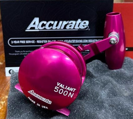 Accurate BV-500N-SPJ Boss Valiant Narrow Slow Pitch Reel Hot Pink